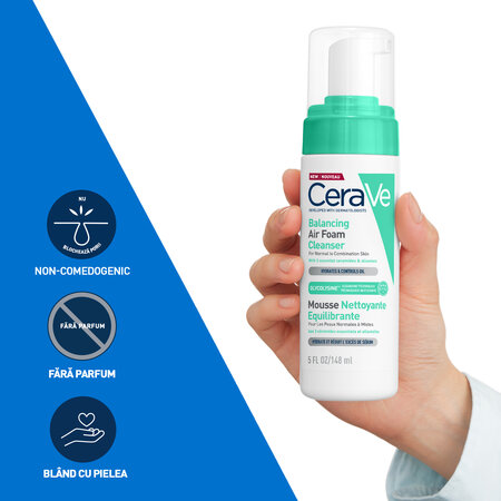 Spuma de curatare reechilibranta pentru ten normal si mixt, 148 ml, CeraVe 705750