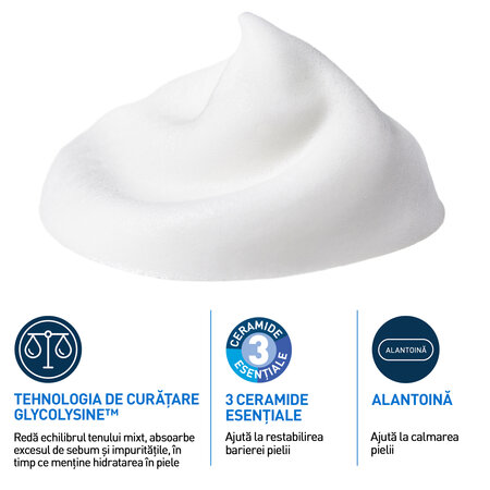 Spuma de curatare reechilibranta pentru ten normal si mixt, 148 ml, CeraVe 705751