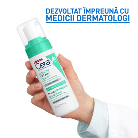 Spuma de curatare reechilibranta pentru ten normal si mixt, 148 ml, CeraVe 705743