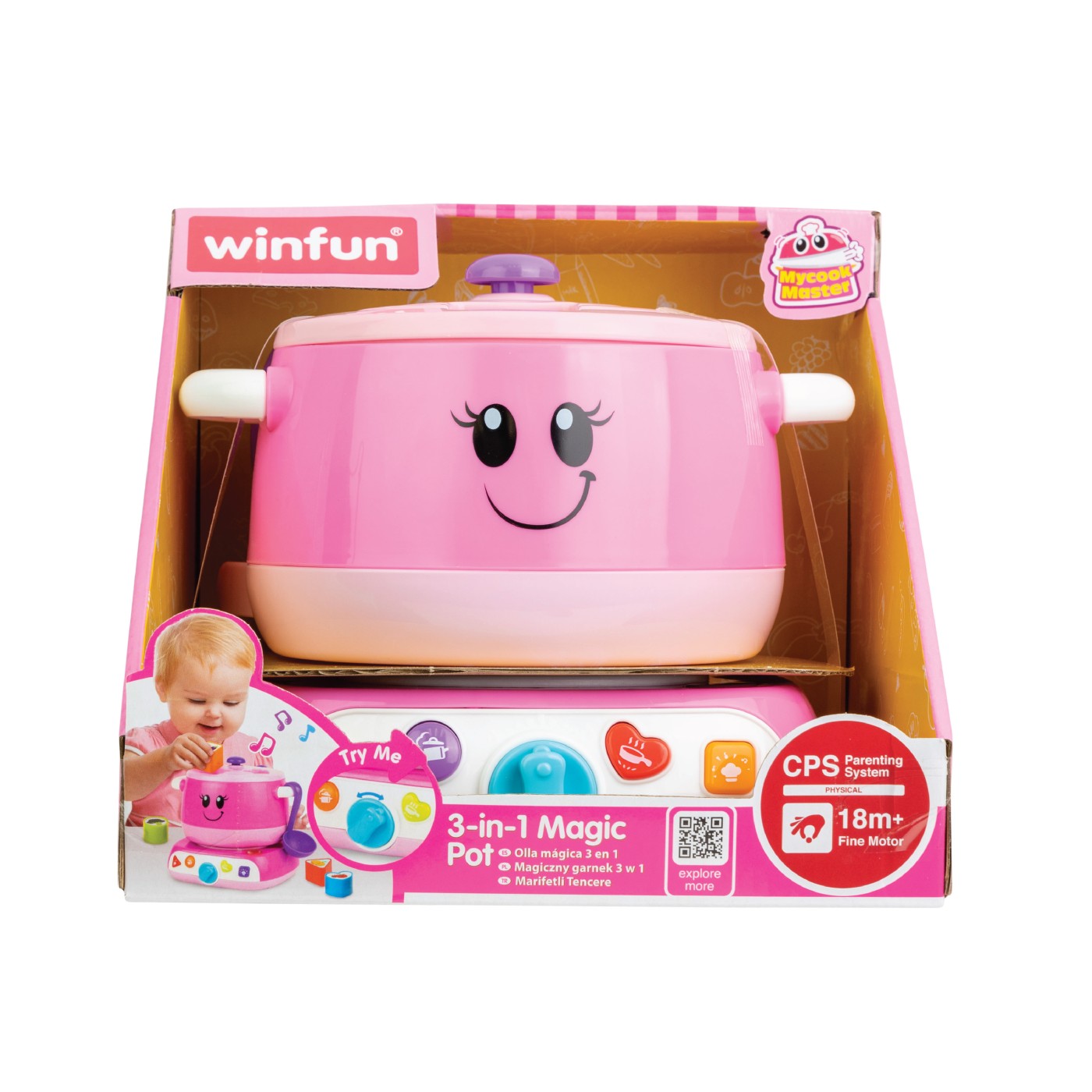 Jucarie interactiva 3 in 1, + 18 luni, Oala Magica, Winfun