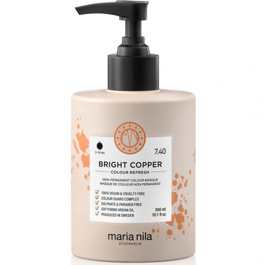 Masca de par nuantatoare Bright Colour Refresh Bright Copper 7.40, 300 ml, Maria Nila