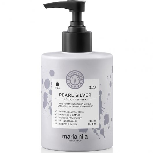 Masca de par nuantatoare Colour Refresh Pearl Silver 0.20, 300 ml, Maria Nila