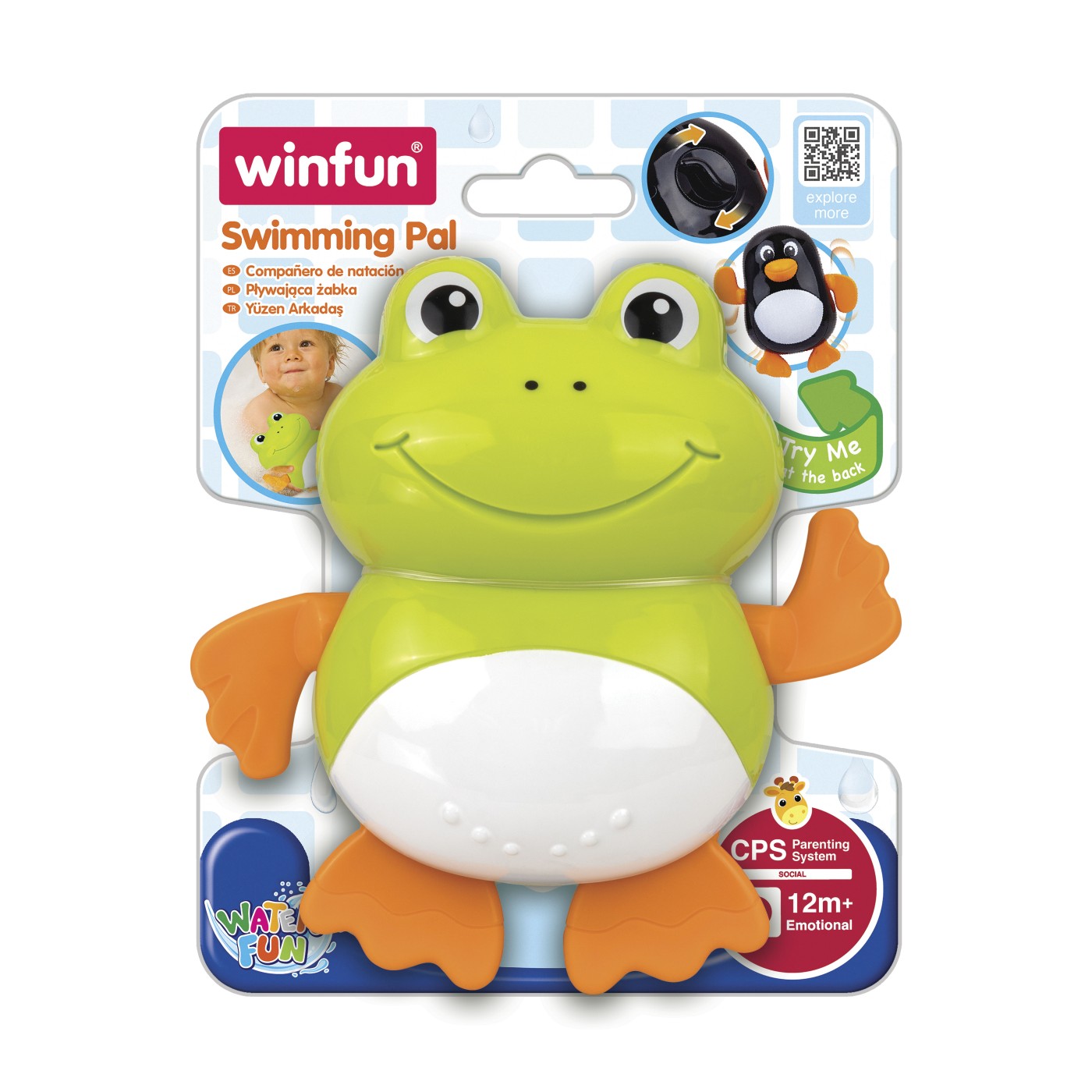 Jucarie de baie Broscuta Inatatoare, + 1 an, Winfun