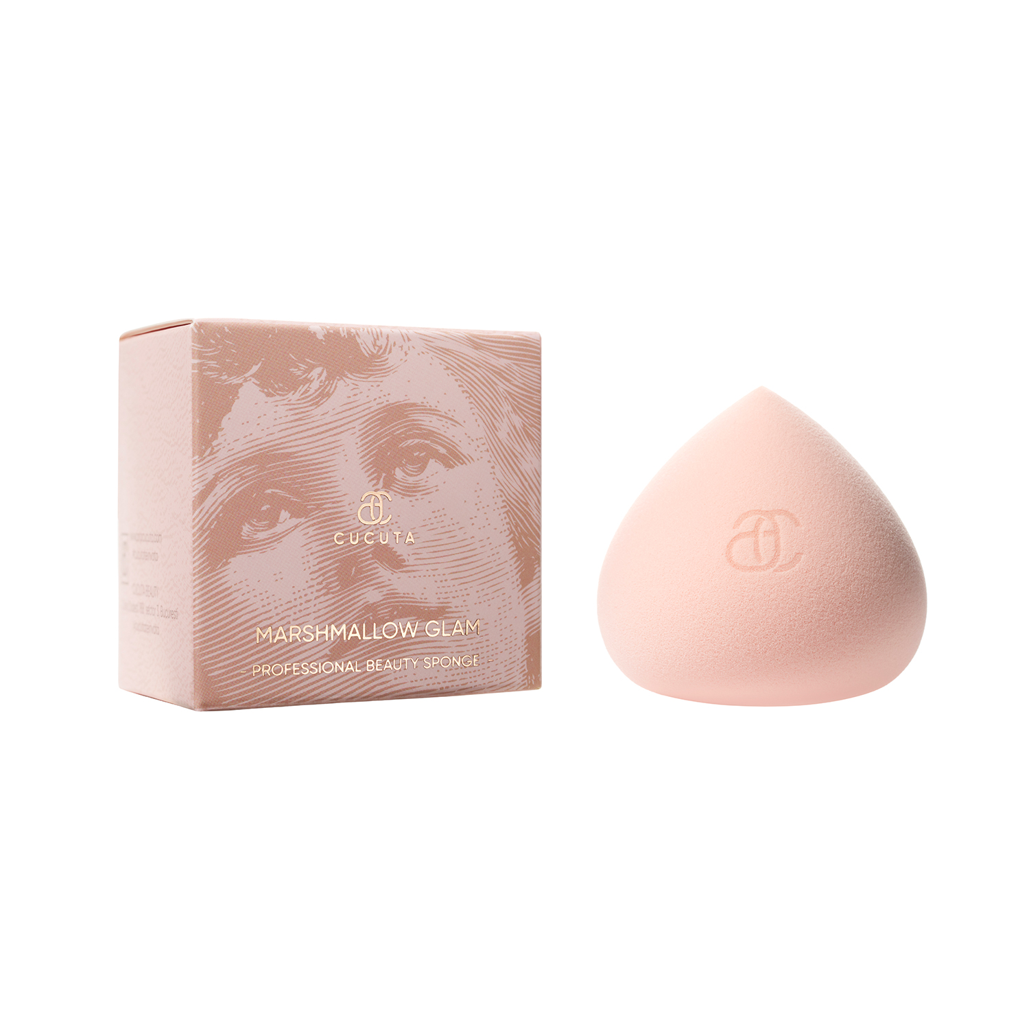 Buretel de machiaj profesional, Marshmallow Glam, 1 bucata, Cucuta Beauty
