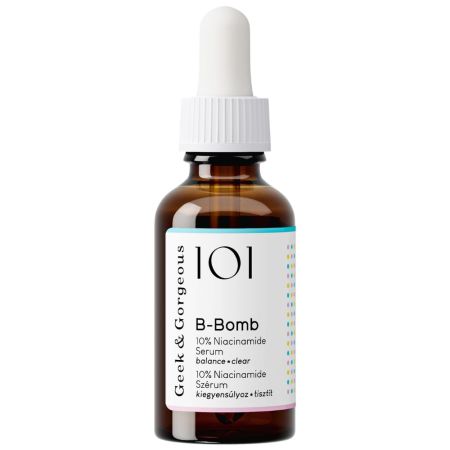 Serum cu 10% Niacinamide + Zinc PCA + Sarcozina B-Bomb, 30 ml, Geek&Gorgeous