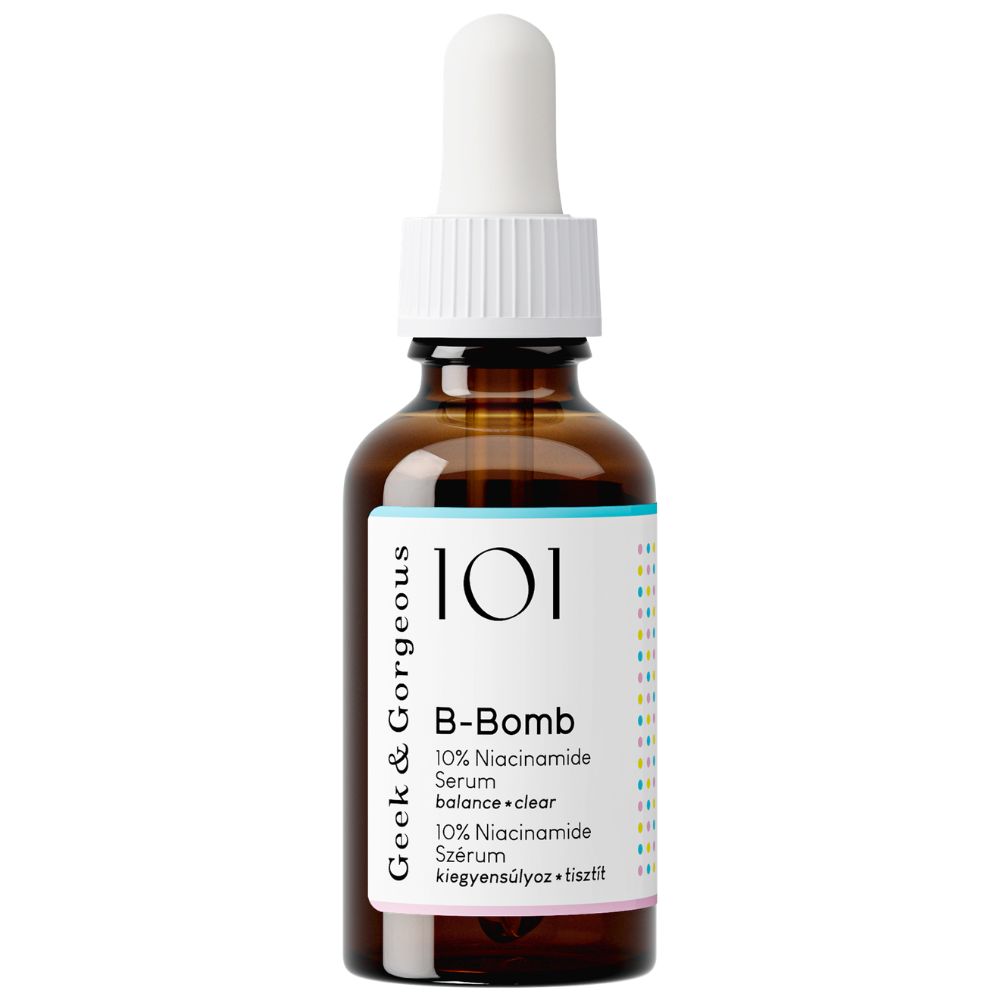 Serum cu 10% Niacinamide + Zinc PCA + Sarcozina B-Bomb, 30 ml, Geek&Gorgeous