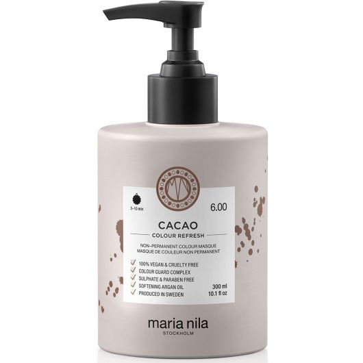 Masca de par nuantatoare Colour Refresh Cacao 6.00, 300 ml, Maria Nila