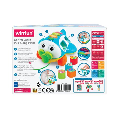 Jucarie de impins Avion cu Activitati, + 1 an, Winfun 706171