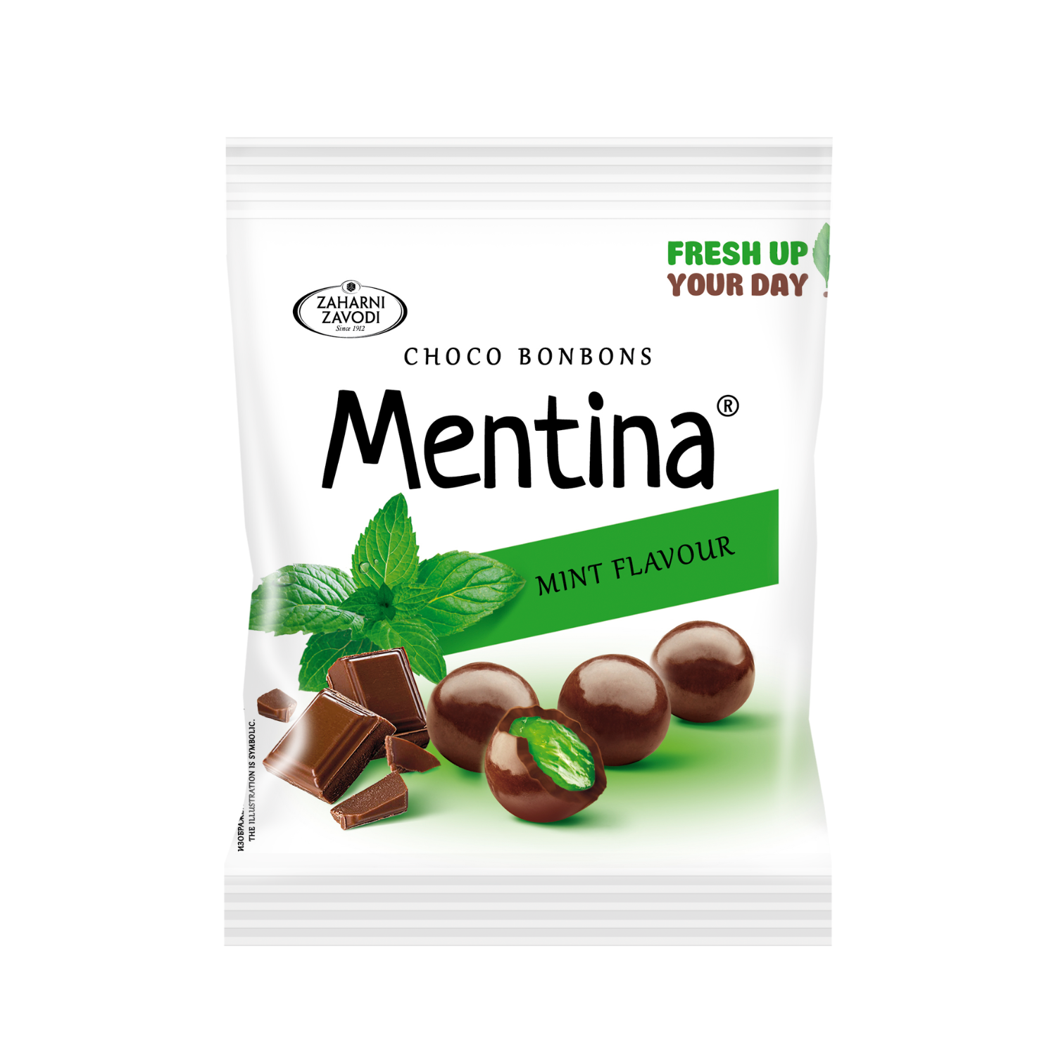 Jeleuri invelite in ciocolata neagra, Menta, 80 g, Mentina