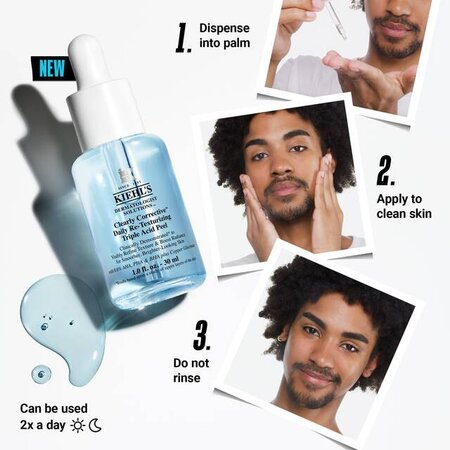 Peeling facial pentru luminozitate cu mix de triplu acizi,  AHA, BHA si PHA, 30 ml, Kiehl's 706397