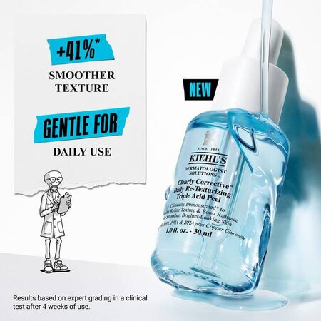 Peeling facial pentru luminozitate cu mix de triplu acizi,  AHA, BHA si PHA, 30 ml, Kiehl's 706396