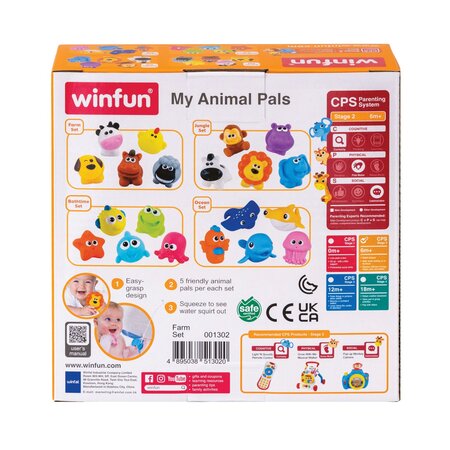 Set jucarii de baie, Animalute de la Ferma, + 6 luni, Winfun 706529