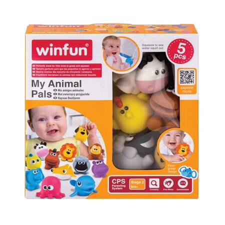 Set jucarii de baie, Animalute de la Ferma, + 6 luni, Winfun 706523