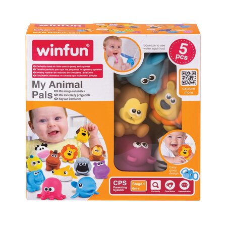 Set jucarii de baie, Animalute din Jungla, + 6 luni, Winfun 706535