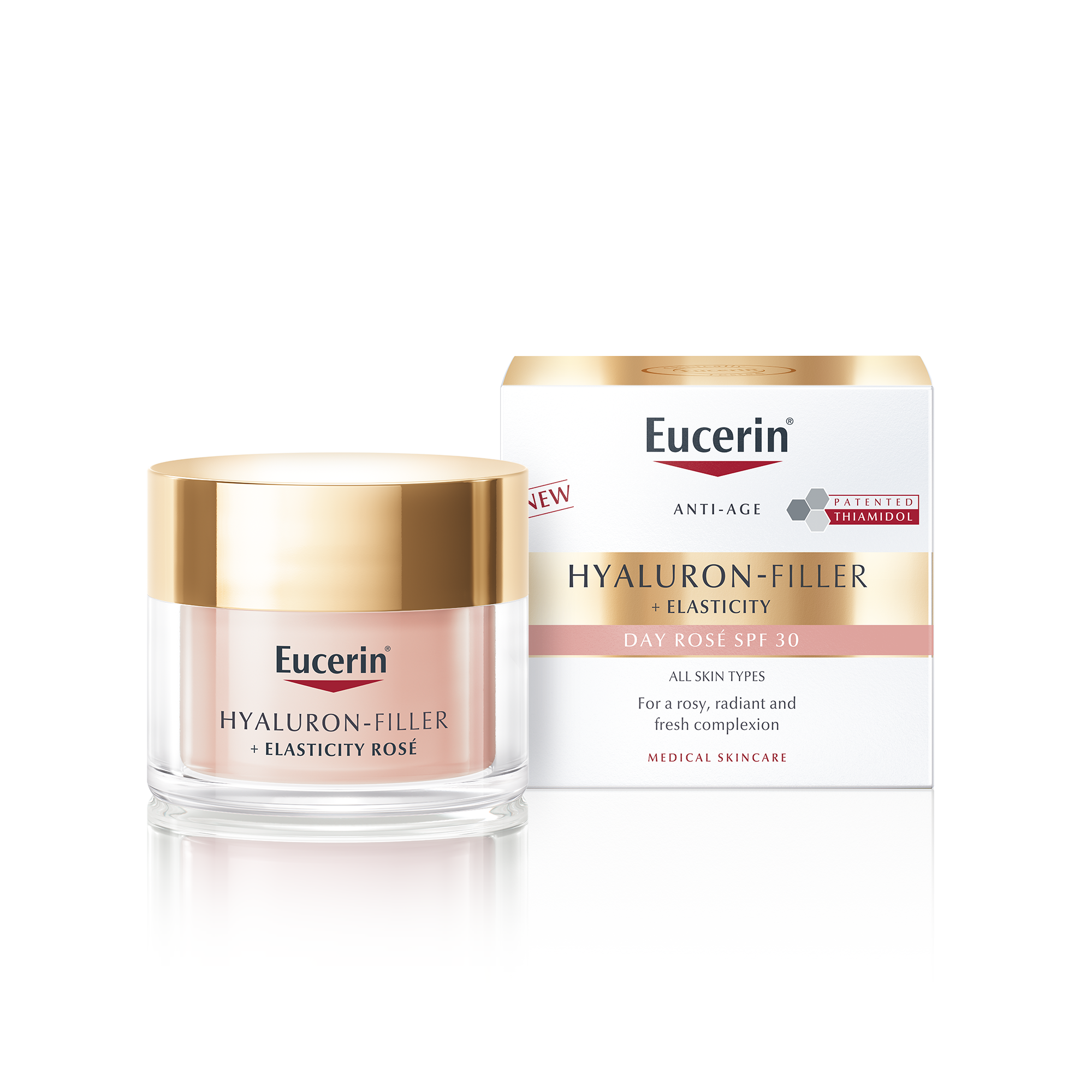 Crema de zi Rose SPF30 Hyaluron-Filler + Elasticity, 50 ml, Eucerin
