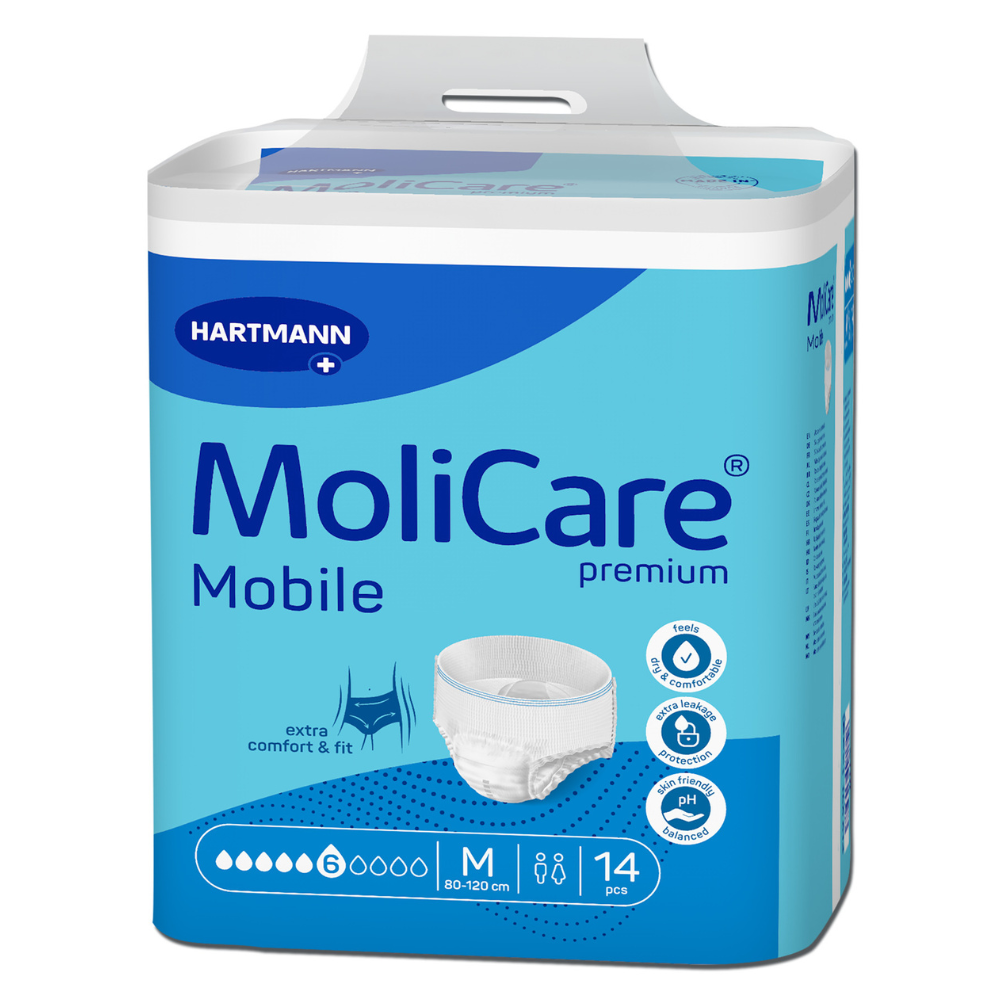 Chiloti incontinenta MoliCare Premium Mobile, M, 80-120 cm, 14 bucati, Hartmann
