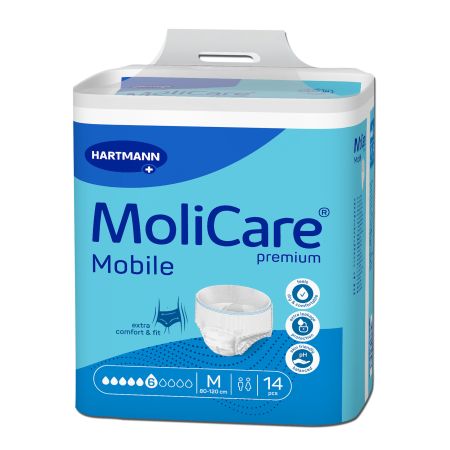 Chiloti incontinenta MoliCare Premium Mobile, M, 80-120 cm, 14 bucati, Hartmann