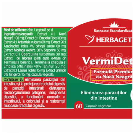 VermiDetox, 60 capsule, Herbagetica 706825
