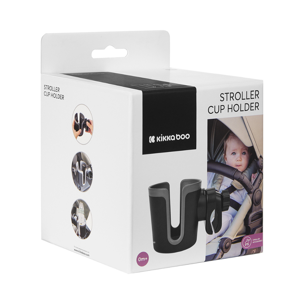 Suport universal de pahar pentru carucior, Negru, Kikka Boo
