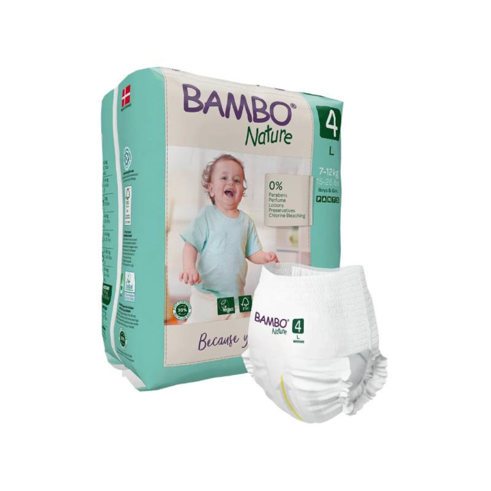 Scutece Ecolabel Pants, Nr 4, 7-12 kg, 20 bucati, Bambo Nature