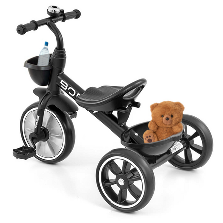Tricicleta cu cadru robust din otel Bobby, Black, + 2 ani, Milly Mally 706904