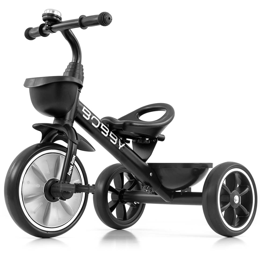 Tricicleta cu cadru robust din otel Bobby, + 2 ani, Black, Milly Mally