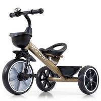 Tricicleta cu cadru robust din otel Bobby, Gold, + 2 ani, Milly Mally