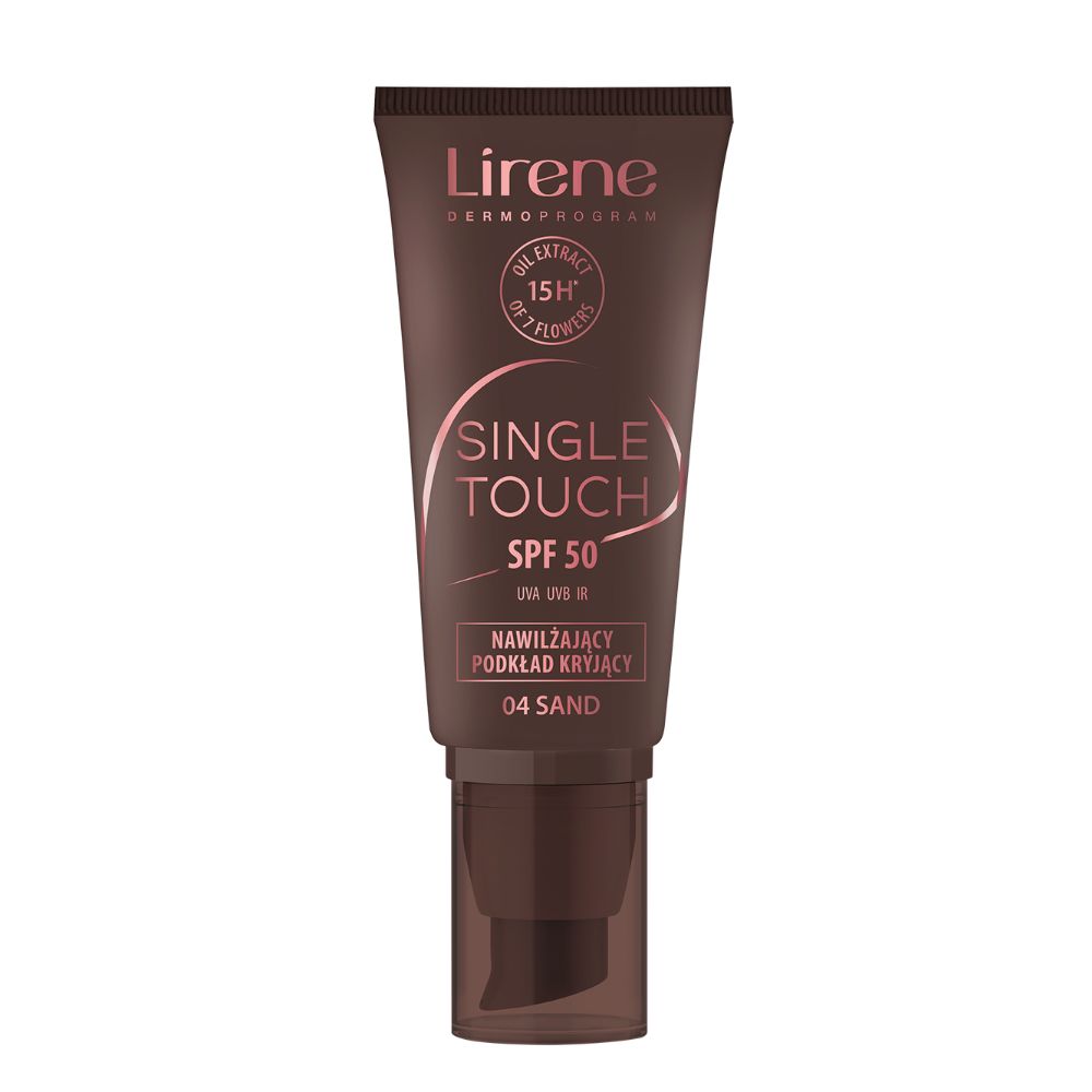 Fond de ten hidratant cu SPF 50 Single Touch, 04 Sand, 30 ml, Lirene