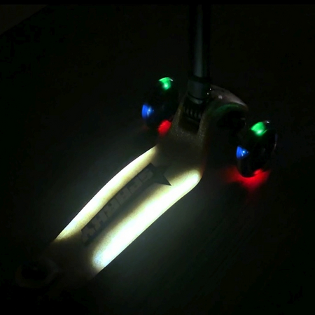 Trotineta LED pliabila cu platforma iluminata Sparky, Champagn, + 3 ani, Milly Mally 706959