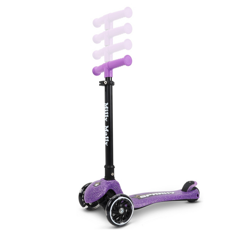 Trotineta LED pliabila cu platforma iluminata Sparky, Violet, + 3 ani, Milly Mally 707016