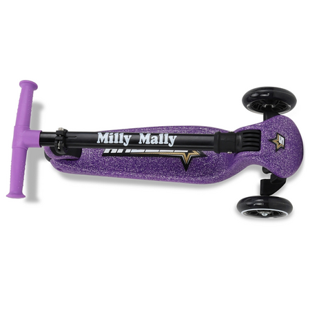 Trotineta LED pliabila cu platforma iluminata Sparky, Violet, + 3 ani, Milly Mally 707020
