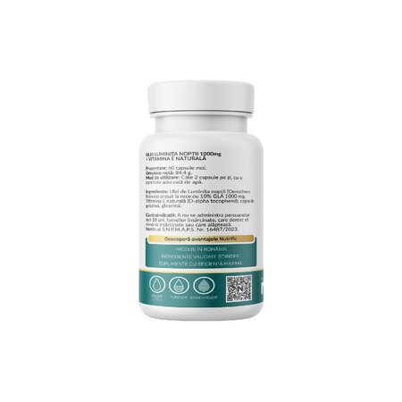 Luminita noptii cu Vitamina E, 60 capsule moi, Nutrific 707036