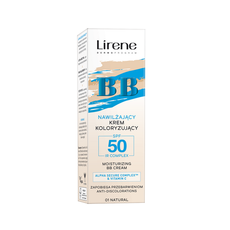 Crema BB hidratanta anti-depigmentare cu SPF50, 01 Natural, 30 ml, Lirene