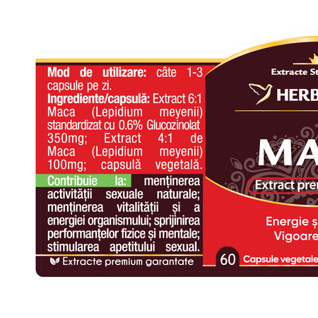 Maca Zen Forte, 60 capsule, Herbagetica 707130