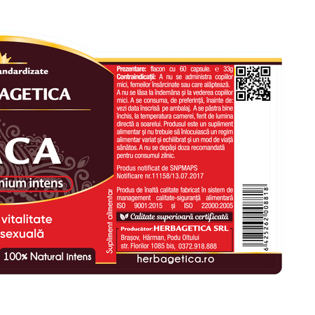 Maca Zen Forte, 60 capsule, Herbagetica 707131