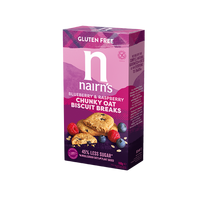 Biscuiti pufosi fara gluten din ovaz integral cu afine si zmeura, 160 g, Nairns