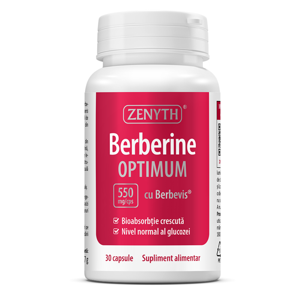 Berberine Optimum cu Berbevis, 550 mg, 30 capsule, Zenyth