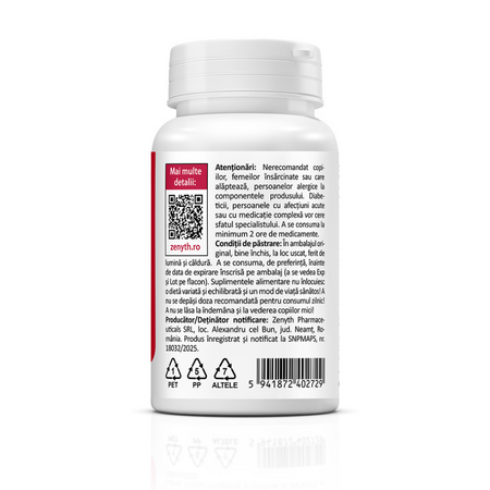 Berberine Optimum cu Berbevis, 550 mg, 30 capsule, Zenyth 707338