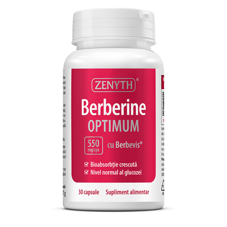 Berberine Optimum cu Berbevis, 550 mg, 30 capsule, Zenyth