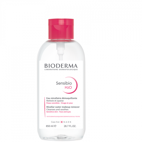 Apa micelara cu pompa Sensibio H2O, 850 ml, Bioderma  