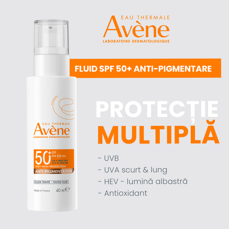 Fluid anti-pigmentare cu protectie solara SPF 50+, 40 ml, Avene 707401