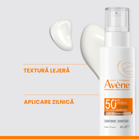 Fluid anti-pigmentare cu protectie solara SPF 50+, 40 ml, Avene 707403