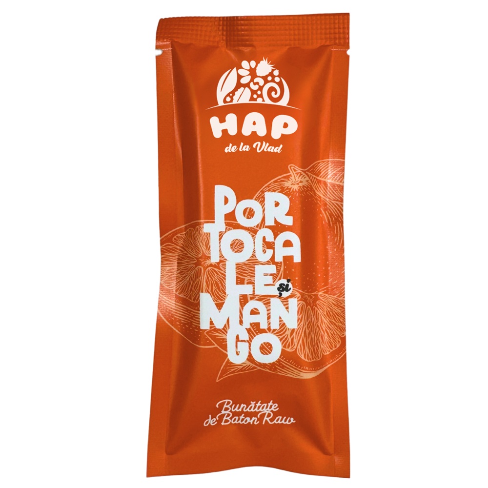 Baton raw vegan, cu Portocale si Mango, 45 g, HAP de la Vlad