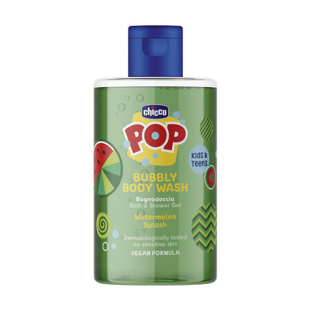 Gel de dus spumant cu aroma de pepene rosu Chicco Pop, 300 ml, Chicco