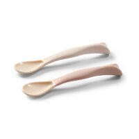 Set 2 lingurite flexibile, Bej si Roz, +6 luni, BabyOno