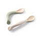 Set 2 lingurite flexibile, Bej si Verde, +6 luni, Babyono 707621