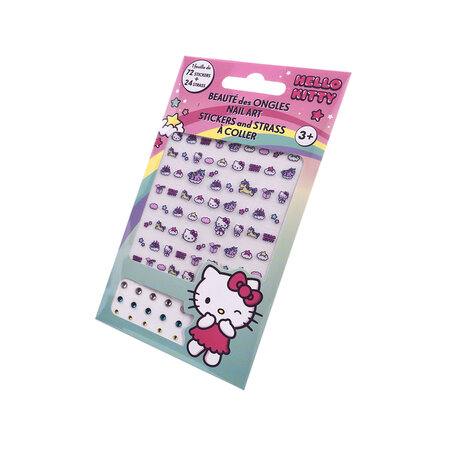 Autocolante si strasuri pentru unghii copii Hello Kitty, 3 ani+, Take care 707725