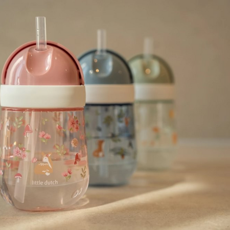 Cana cu pai pentru copii, Fairy Garden, 300 ml, Little Dutch 707788