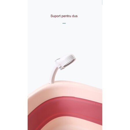 Cadita pliabila cu termometru LCD pentru bebelusi, Roz Inchis, Bebe Royal 707830