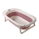 Cadita pliabila cu termometru LCD pentru bebelusi, Roz Inchis, Bebe Royal 707821